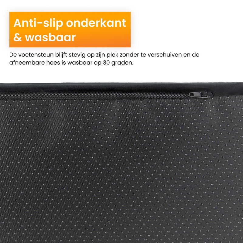 R2B® Voetensteun Bureau Ergonomisch - Voetenbankje Anti slip - 2 hoogtes Verstelbaar - Voeten Steun - Zwart