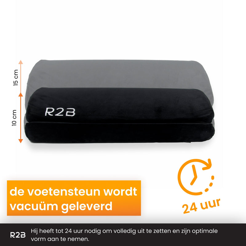 R2B® Voetensteun Bureau Ergonomisch - Voetenbankje Anti slip - 2 hoogtes Verstelbaar - Voeten Steun - Zwart
