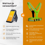 R2B® Waterdichte Hardloop Telefoonhouder t/m 6.5 inch + Hardloopvest met Verlichting Oplaadbaar - Sportarmband