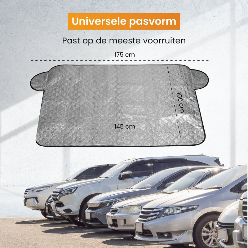 R2B® Zonnescherm Auto Voorruit - 100 x 145 cm - 4 Laagse Bescherming - Zonwering Auto Voorruit - Zonnescherm Auto