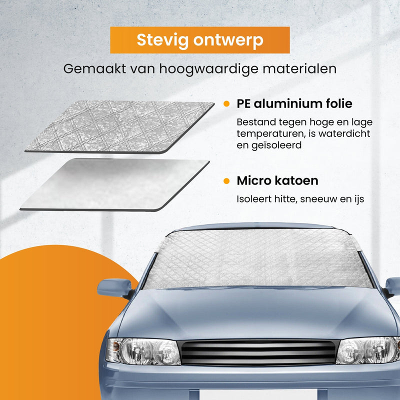 R2B® Zonnescherm Auto Voorruit - 100 x 145 cm - 4 Laagse Bescherming - Zonwering Auto Voorruit - Zonnescherm Auto