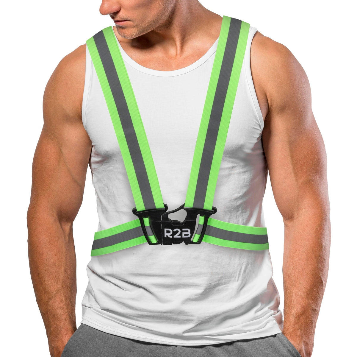 R2B Reflecterend Veiligheidsvest - Lichtgewicht & Waterbestendig - One Size - Neongeel