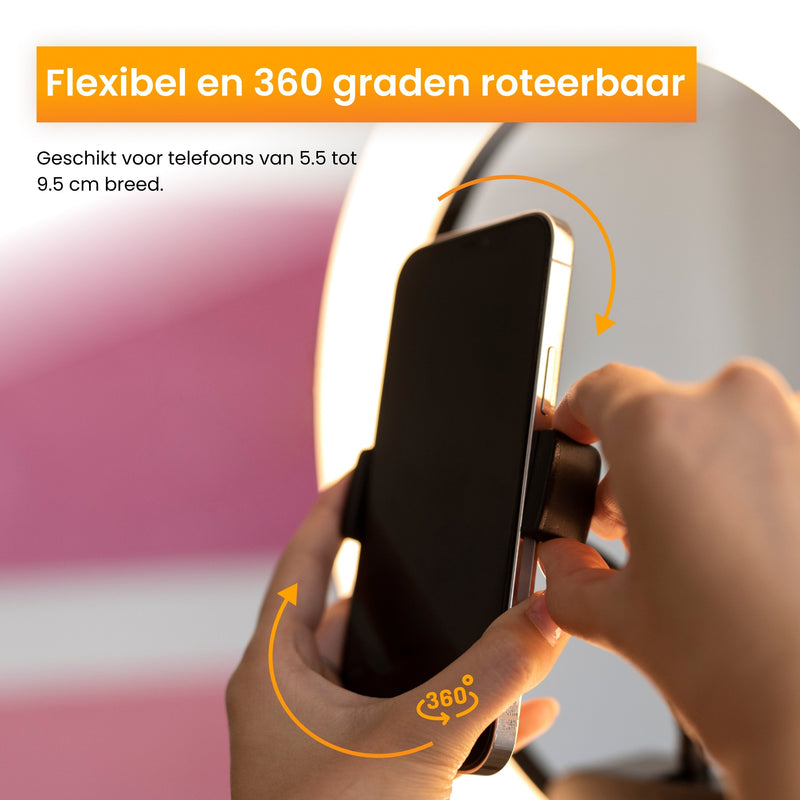 R2B Ringlamp met statief verstelbaar tot 186 cm en 30 lichtstanden- Tiktok lamp - Model Groningen - Ringlamp