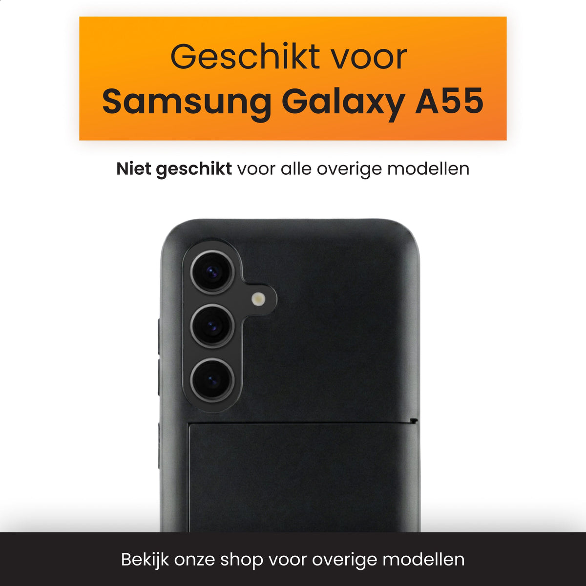 R2B Samsung A55 Hoesje Met Pasjeshouder - Incl. Screenprotector - 3 Pasjes