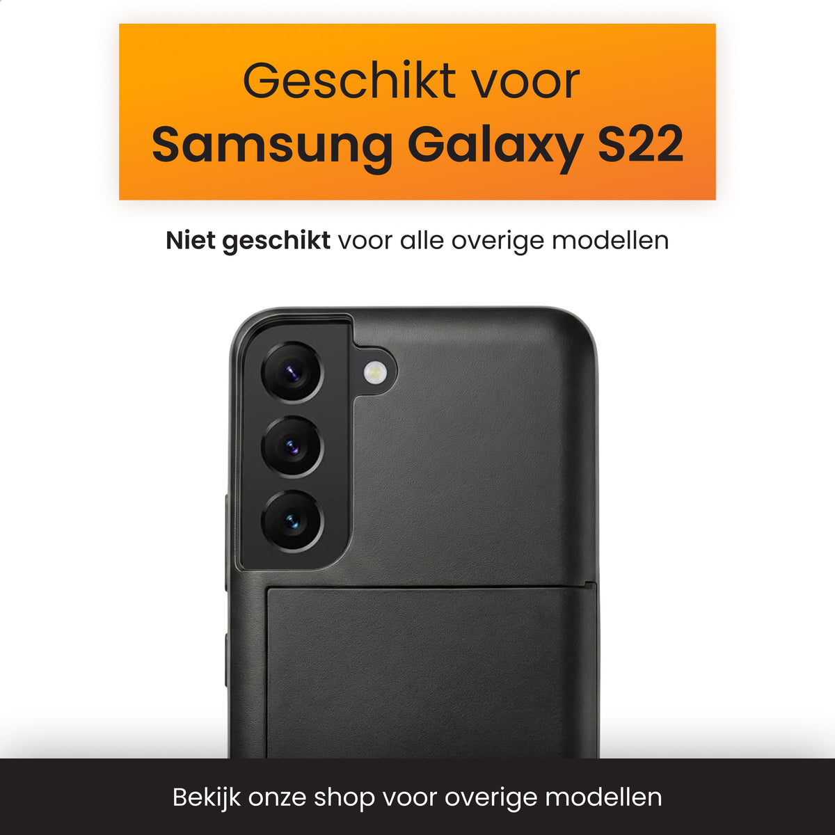 R2B Samsung S22 Hoesje Met Pasjeshouder - Incl. Screenprotector - 3 Pasjes - Telefoonhoesje