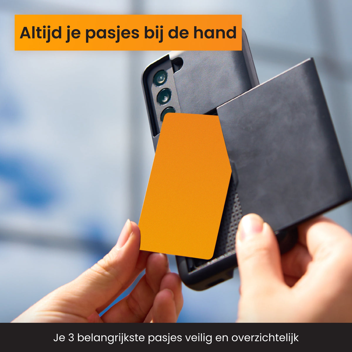 R2B Samsung S22 Plus Hoesje Met Pasjeshouder - Incl. Screenprotector - 3 Pasjes - Telefoonhoesje