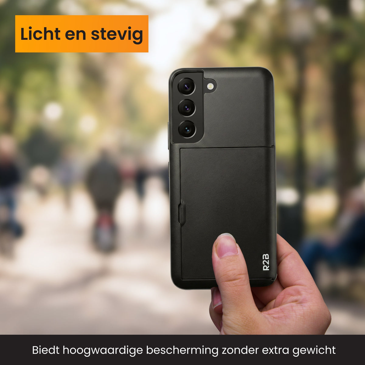 R2B Samsung S22 Plus Hoesje Met Pasjeshouder - Incl. Screenprotector - 3 Pasjes - Telefoonhoesje