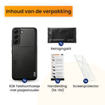R2B Samsung S22 Plus Hoesje Met Pasjeshouder - Incl. Screenprotector - 3 Pasjes - Telefoonhoesje
