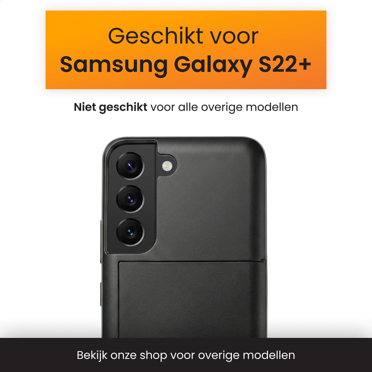 R2B Samsung S22 Plus Hoesje Met Pasjeshouder - Incl. Screenprotector - 3 Pasjes - Telefoonhoesje
