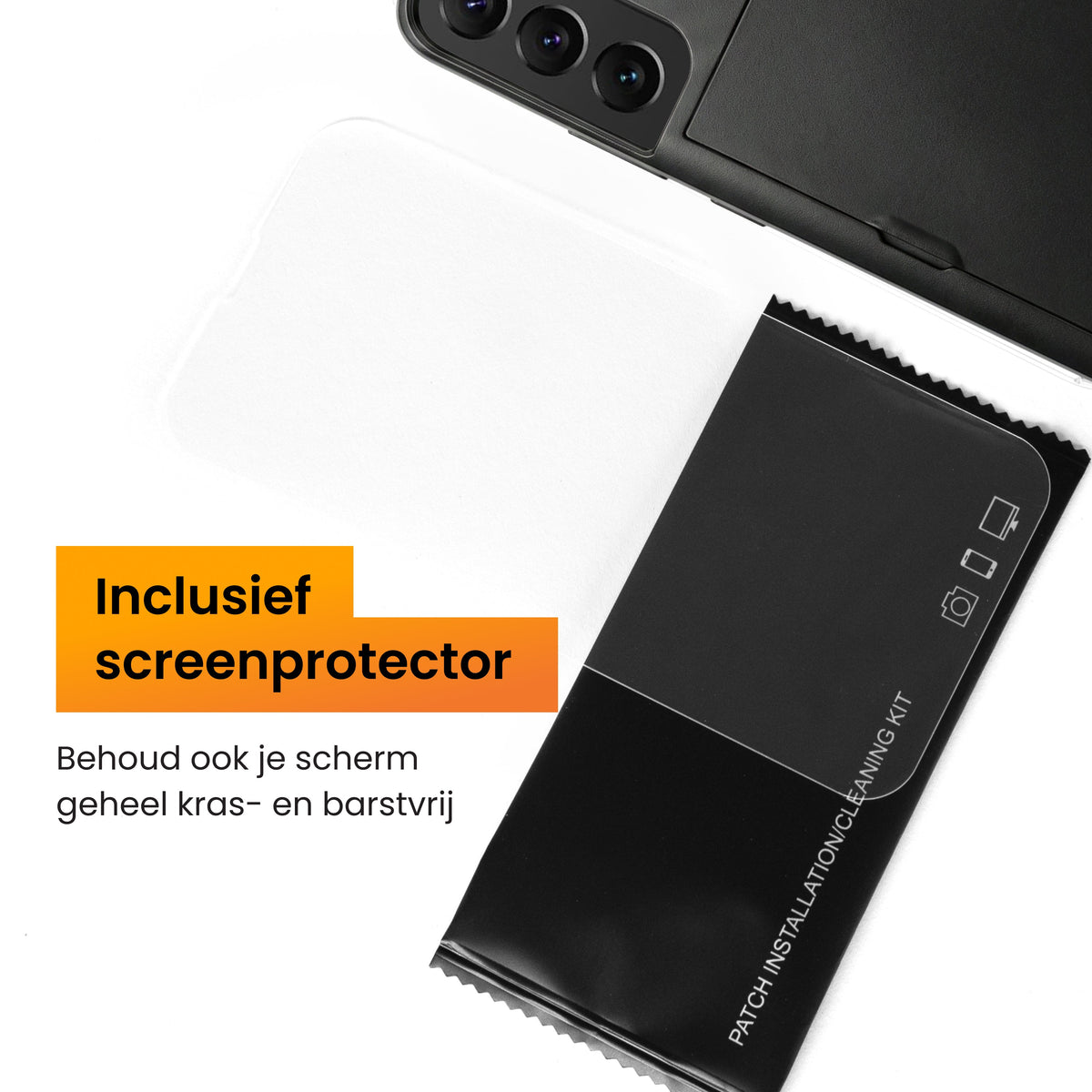 R2B Samsung S22 Plus Hoesje Met Pasjeshouder - Incl. Screenprotector - 3 Pasjes - Telefoonhoesje