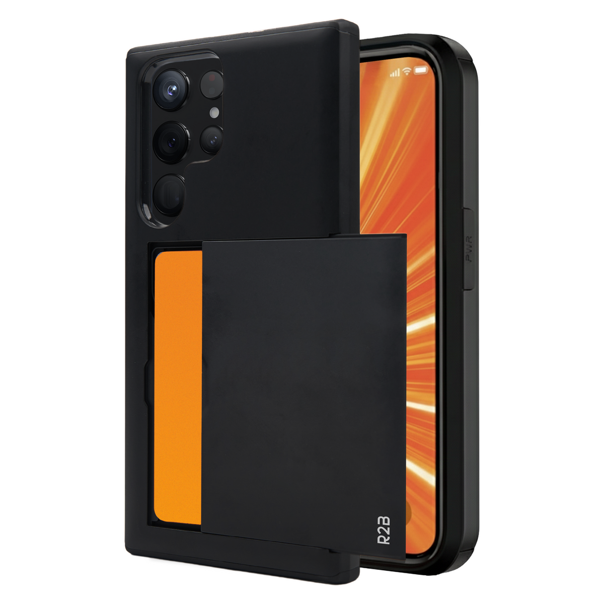 R2B Samsung S22 Ultra Hoesje Met Pasjeshouder - Incl. Screenprotector - 3 Pasjes - Telefoonhoesje
