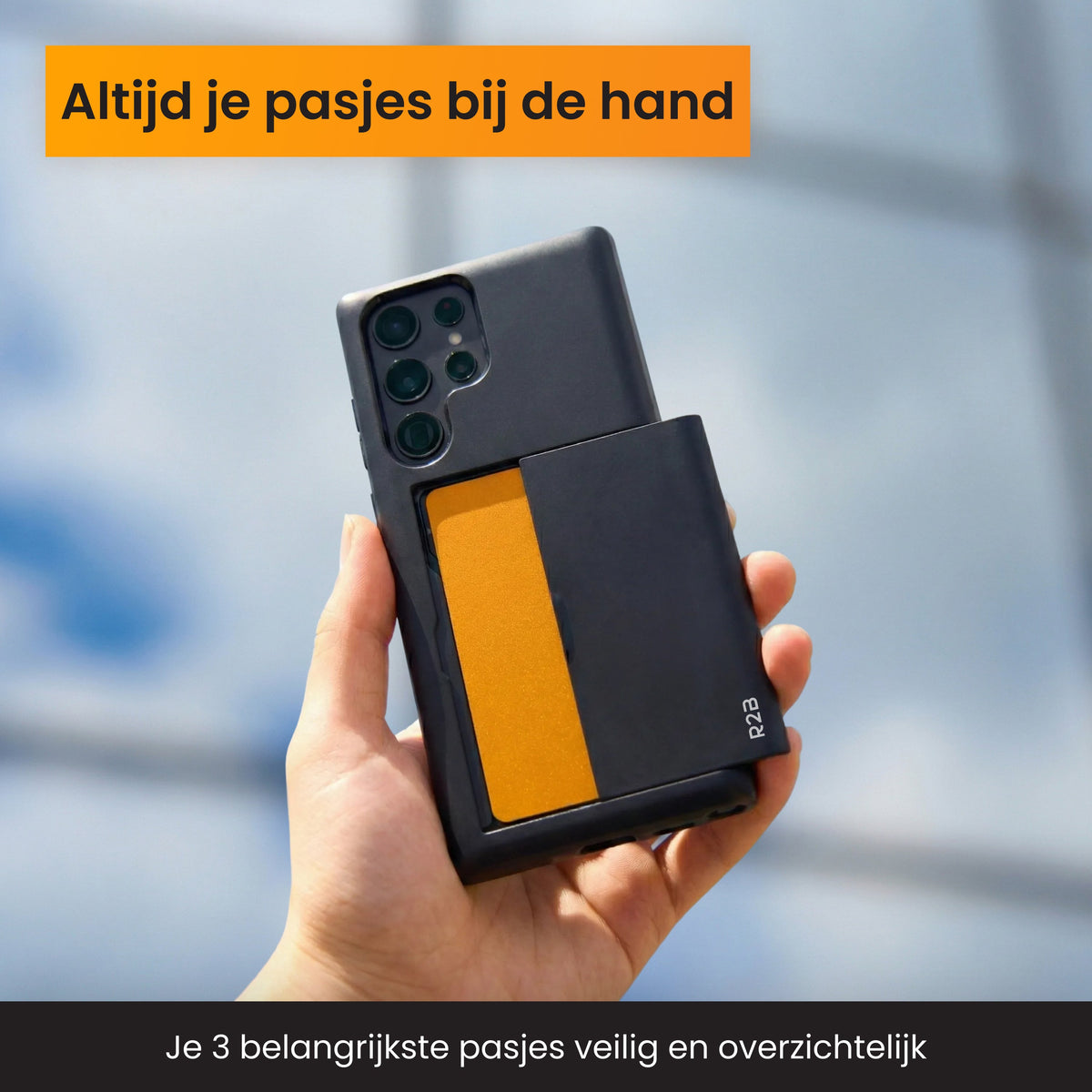 R2B Samsung S25 Ultra Hoesje Met Pasjeshouder - Incl. Screenprotector - 3 Pasjes - Telefoonhoesje