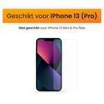 R2B Screenprotector iPhone 13 & 13 Pro - Tempered Glass - Installatieframe & Doekjes