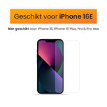 R2B Screenprotector iPhone 16e - Tempered Glass - Installatieframe & Doekjes