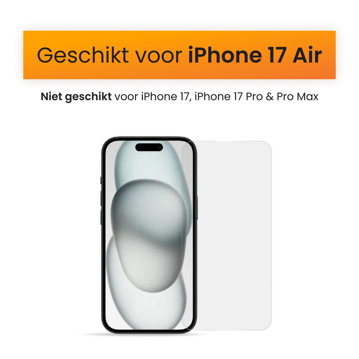 R2B Screenprotector iPhone 17 Air - Tempered Glass - Installatieframe & Doekjes