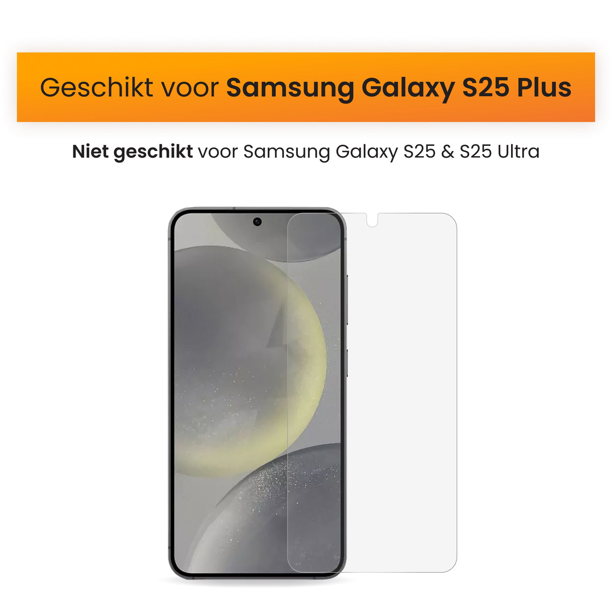 R2B Screenprotector Samsung S25 Plus - Tempered Glass - Met Reinigingskit