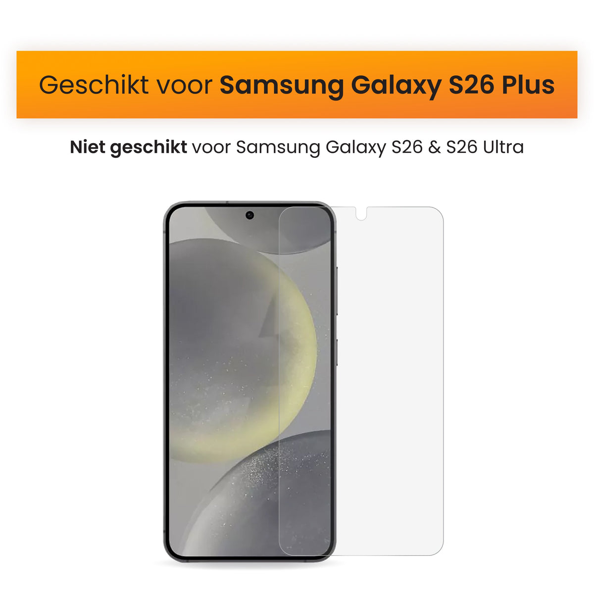 R2B Screenprotector Samsung S26 Plus - Tempered Glass - Met Reinigingskit