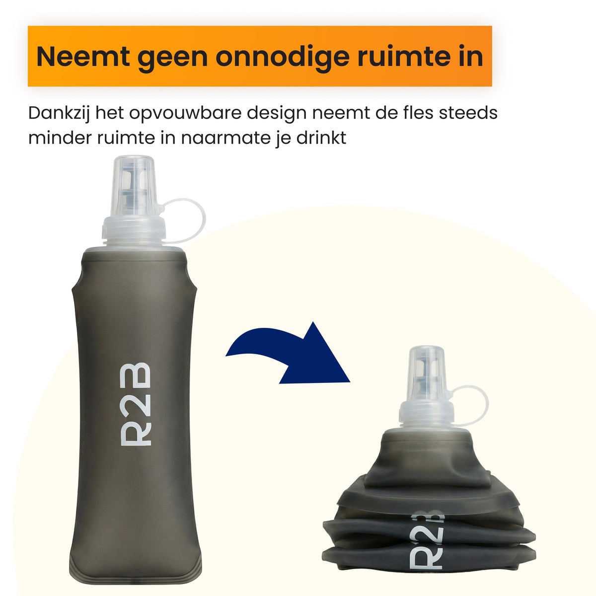 R2B Soft Flask 500 ML - Drinkfles Hardlopen - Opvouwbare Waterfles