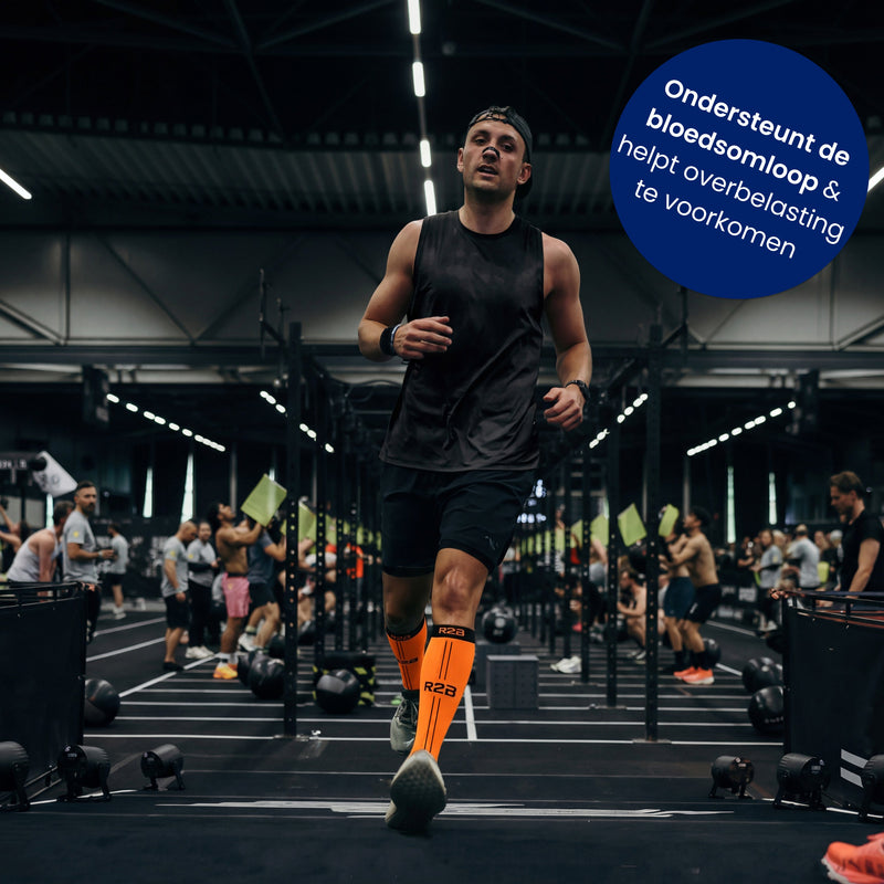 R2B Sport Compressiekousen Oranje Dames/Heren - Compressiesokken hardlopen