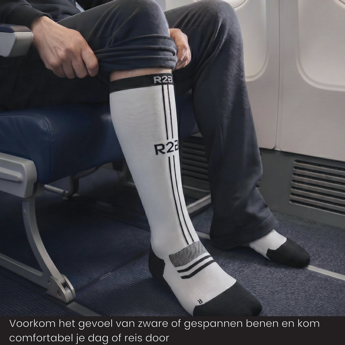 R2B Sport Compressiekousen Wit Dames/Heren - Compressiesokken hardlopen