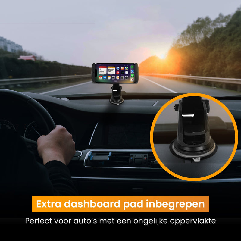 R2B Tablet/ Telefoonhouder Auto Zuignap - Voor Raam en Dashboard - Model Ede - Tablethouders