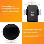 R2B Telefoonhouder Auto - Dashboardpad - Qi Draadloze Oplader - Raam Dashboard Ventilatierooster