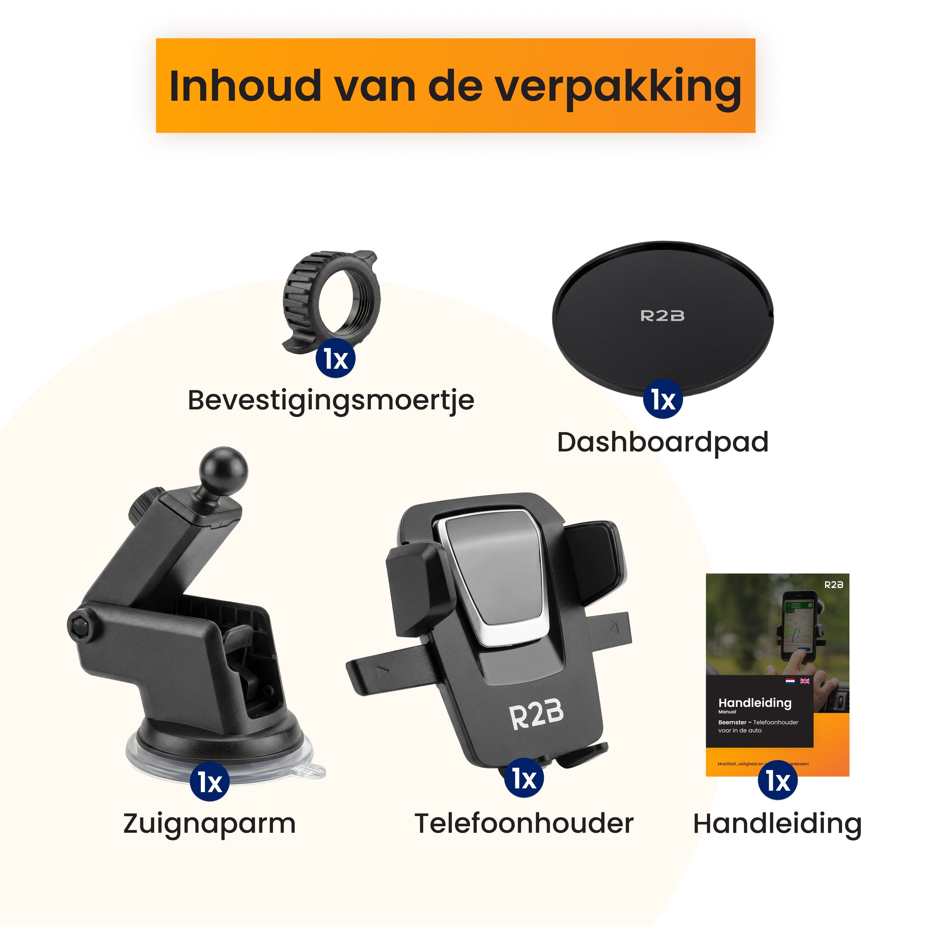 R2B Telefoonhouder Auto - Dashboardpad - Raam en Dashboard - Telefoonhouder auto