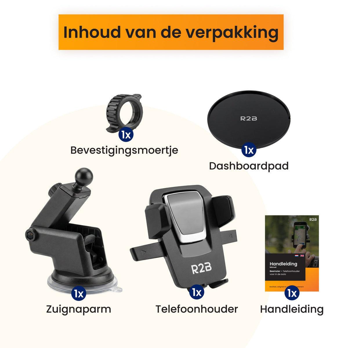 R2B Telefoonhouder Auto - Dashboardpad - Raam en Dashboard - Telefoonhouder auto