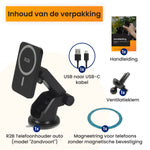 R2B Telefoonhouder Auto - MagSafe Draadloze Oplader - Raam Dashboard Ventilatierooster - Telefoonhouder auto
