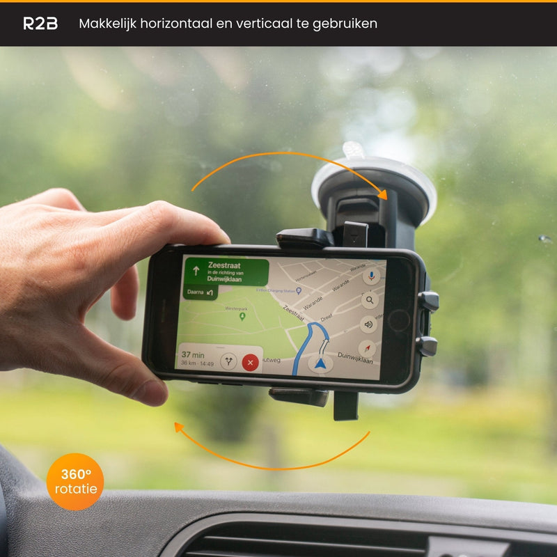 R2B Telefoonhouder auto met zuignap - Voor raam/dashboard - Model Beemster - R2B Store