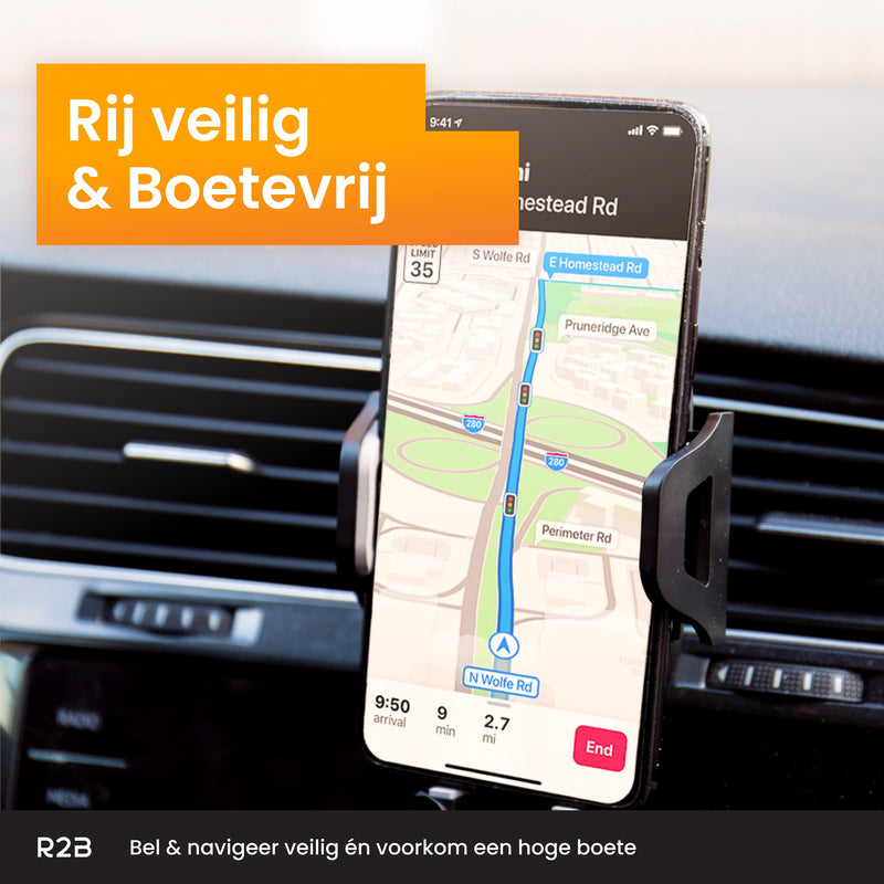R2B Telefoonhouder auto voor raam/dashboard/ventilatierooster - Model Haarlem - Telefoonhouder auto