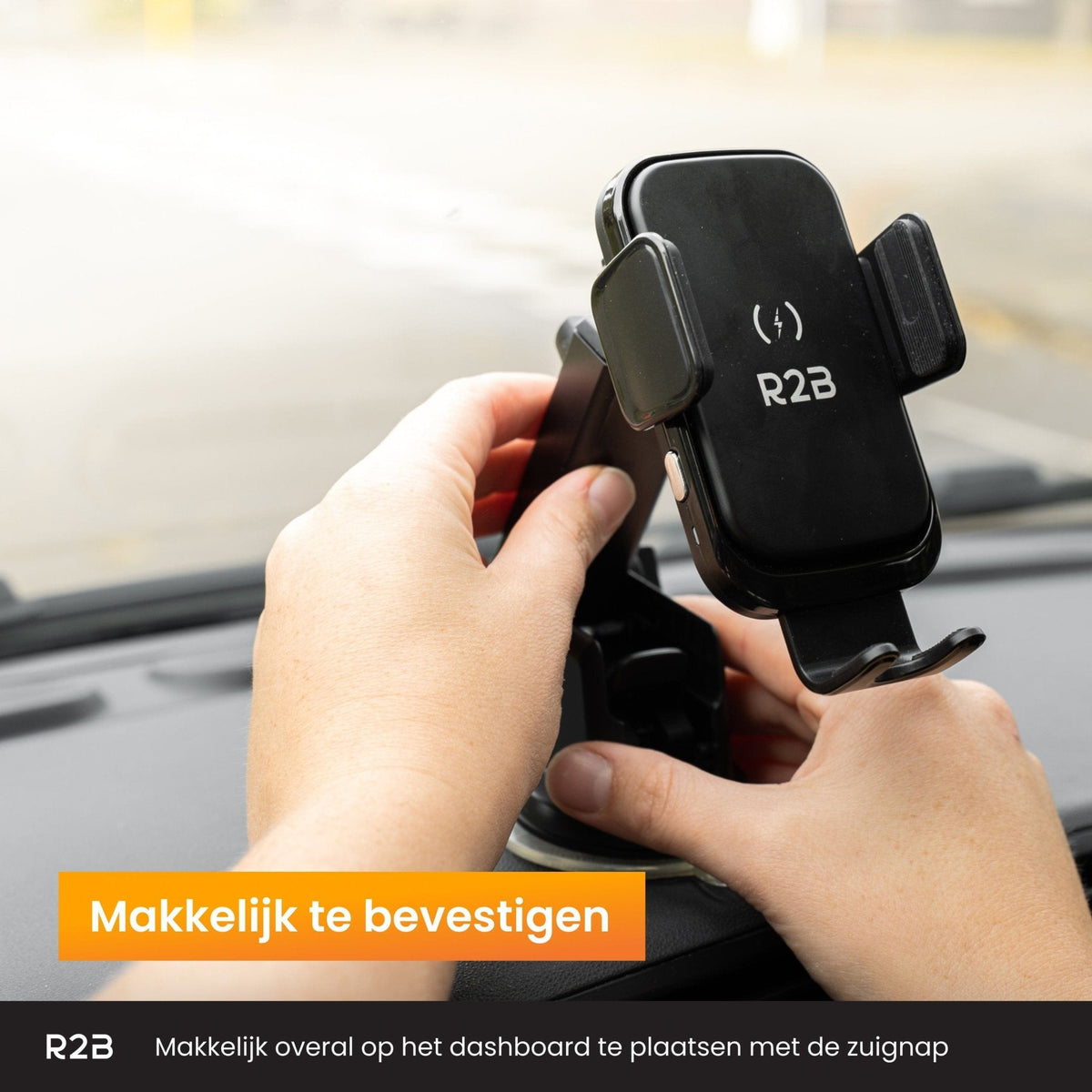 R2B Telefoonhouder Auto - Draadloze Oplader - Raam Dashboard Ventilatierooster - Telefoonhouder auto