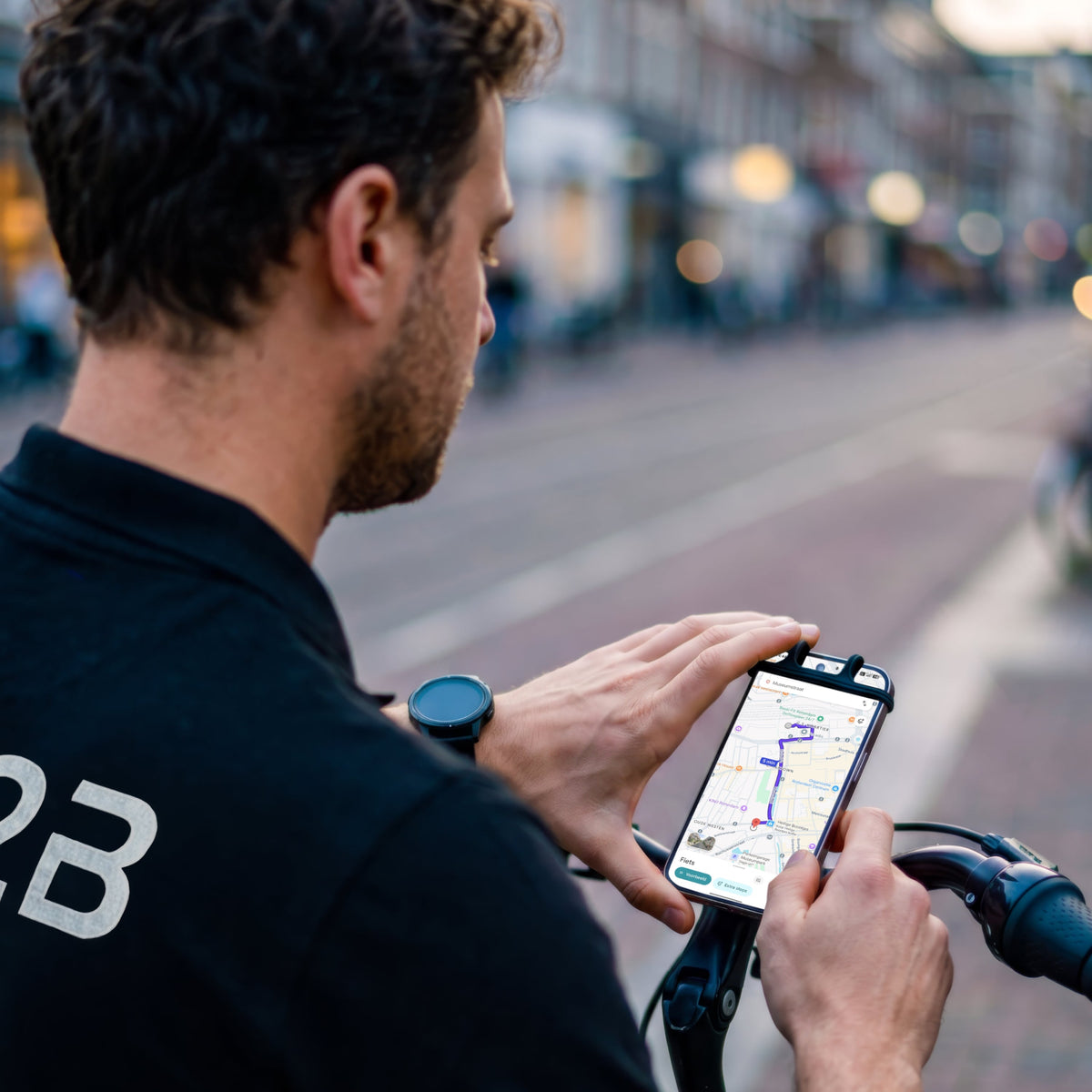 R2B Telefoonhouder Fiets Elastisch - 360° Rotatie - Telefoonhouder fiets