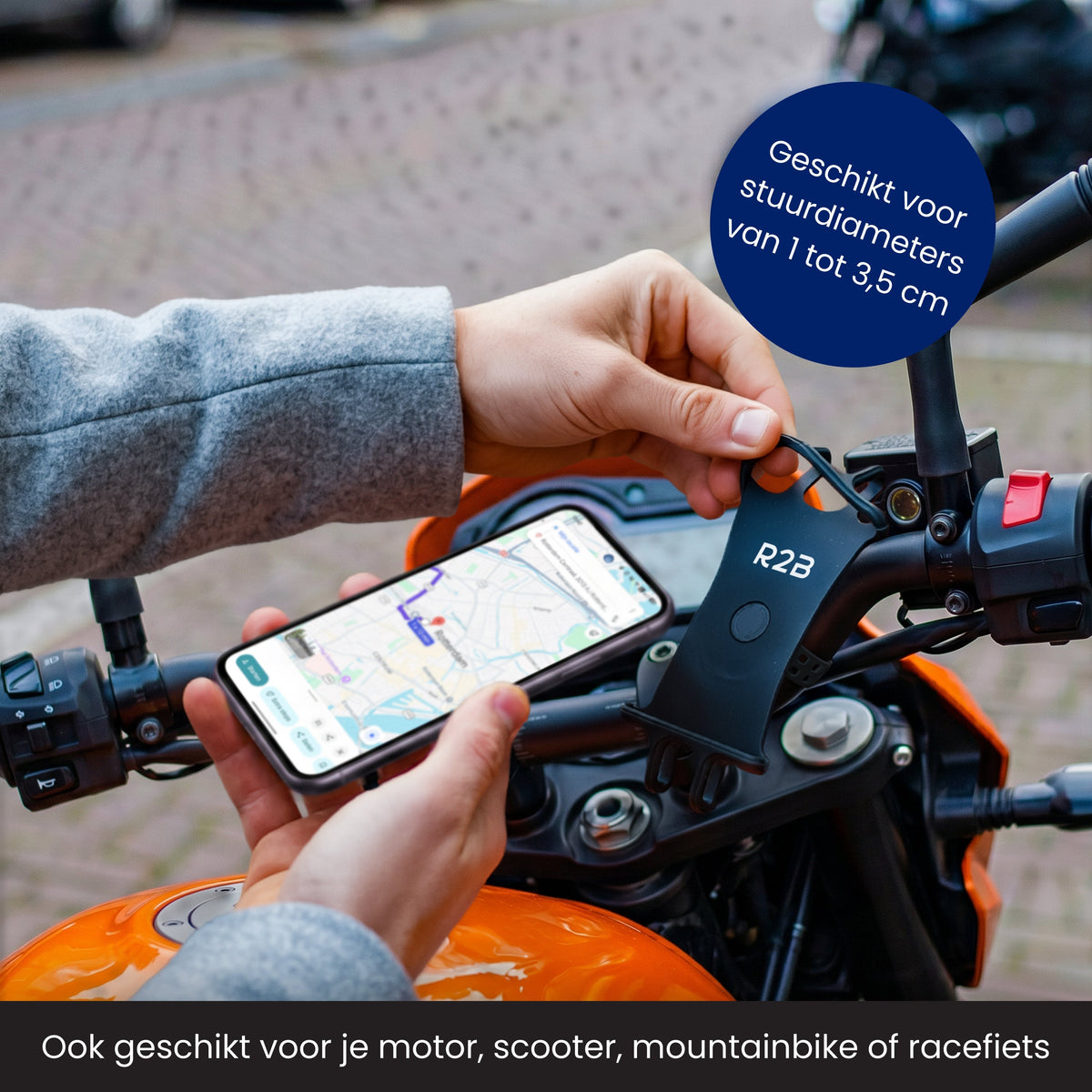 R2B Telefoonhouder Fiets Elastisch - 360° Rotatie - Telefoonhouder fiets