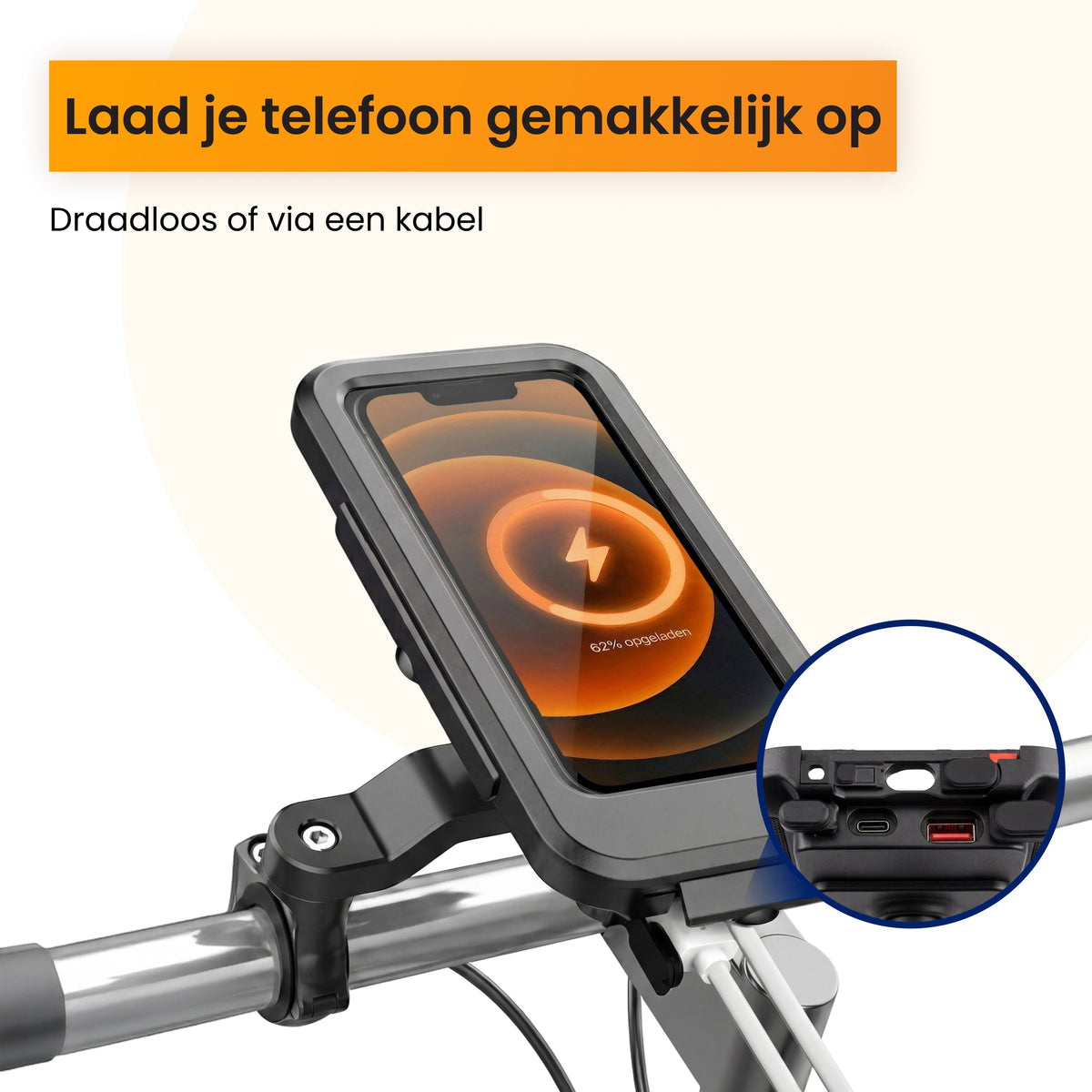 R2B Telefoonhouder Fiets met Powerbank 5000 mAh