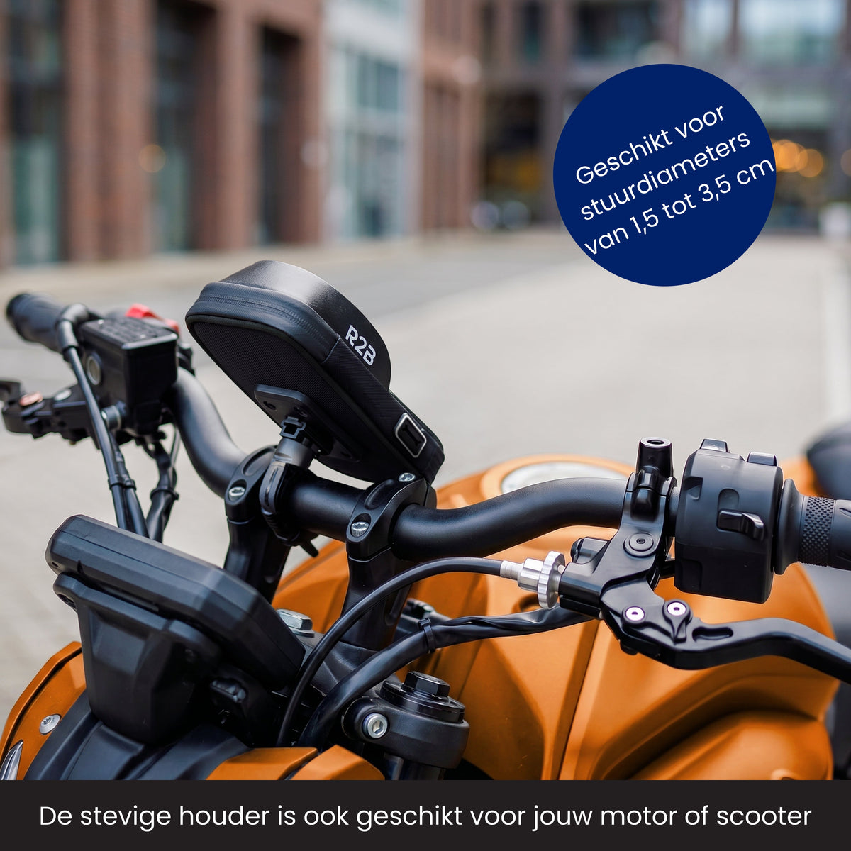 R2B Telefoonhouder Fiets Motor Scooter + Magsafe Powerbank - Zwart - Telefoonhouder fiets