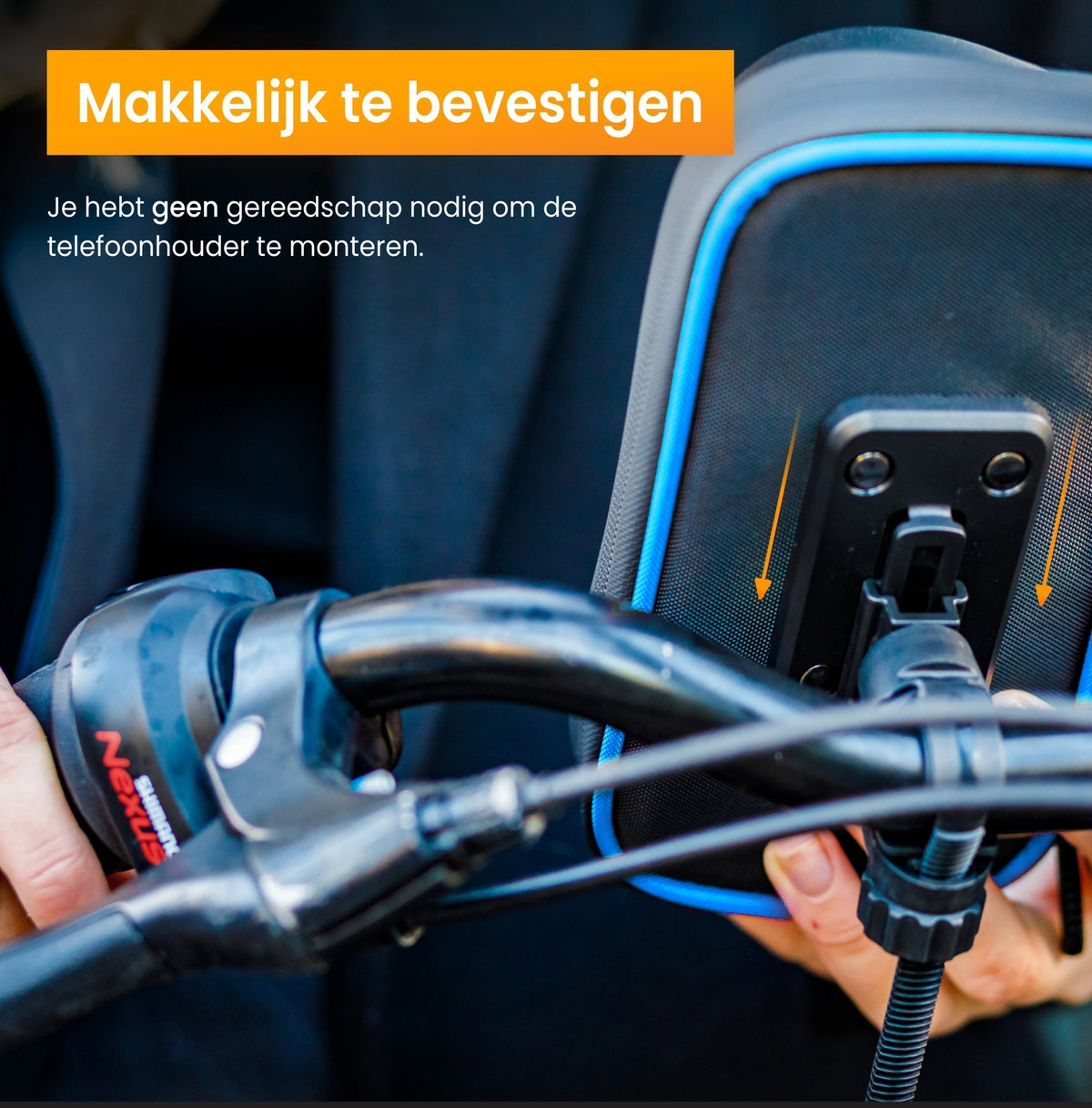 R2B Telefoonhouder Fiets Motor Scooter + Magsafe Powerbank - Zwart/Blauw - Telefoonhouder fiets