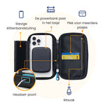 R2B Telefoonhouder Fiets Motor Scooter + Magsafe Powerbank - Zwart/Blauw - Telefoonhouder fiets