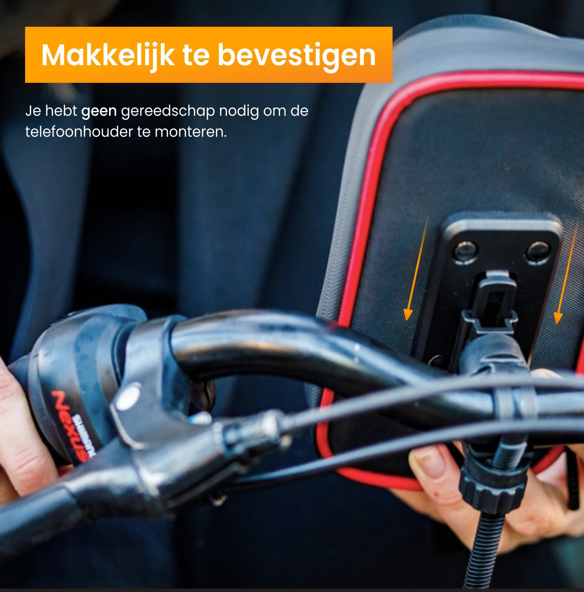 R2B Telefoonhouder Fiets Motor Scooter + Magsafe Powerbank - Zwart/Rood - Telefoonhouder fiets