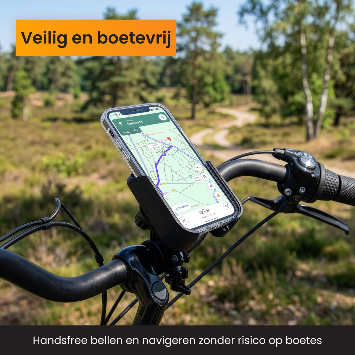 R2B Telefoonhouder Fiets Motor Scooter met Stevige Draaiklem