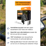 R2B Telefoonhouder Fiets Motor Scooter met Stevige Draaiklem