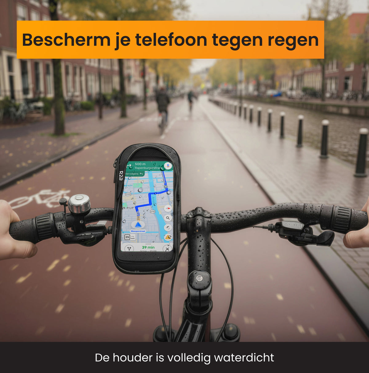 R2B Telefoonhouder Fiets Motor Scooter + Powerbank 10.000 mAh - Waterdicht & Robuust - Telefoonhouder fiets