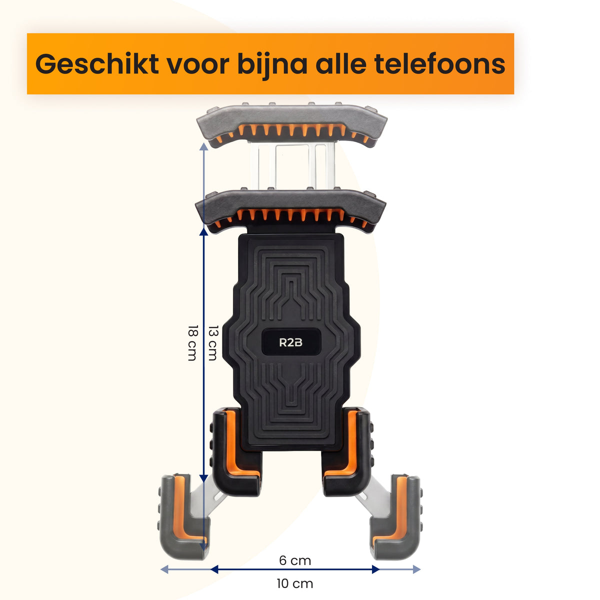R2B Telefoonhouder Fiets Motor Scooter - Safety Lock Systeem - 360° Rotatie & Kantelbaar - Schokbestendig