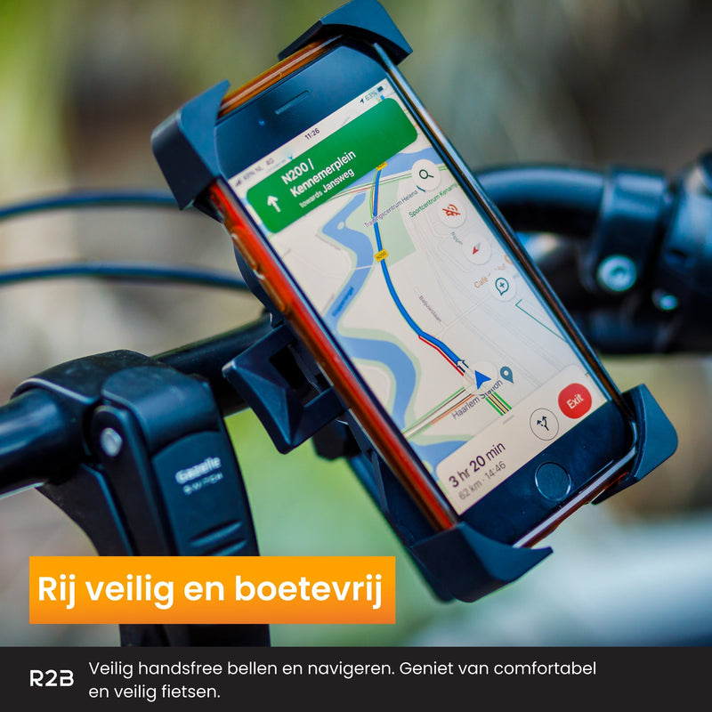 R2B Telefoonhouder fiets scooter en motor met kliksysteem - Model Gouda - Telefoonhouder fiets