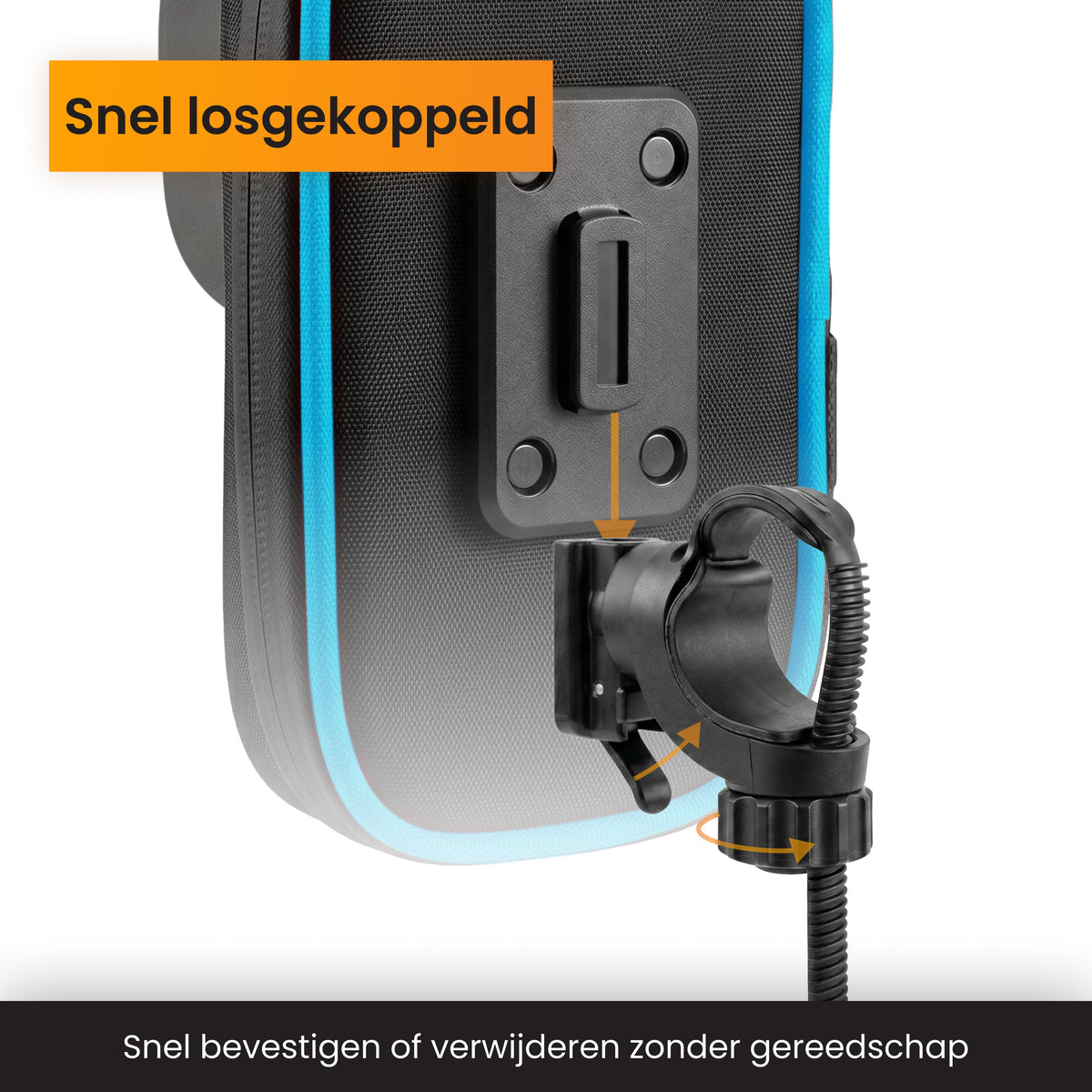 R2B Telefoonhouder Fiets Scooter Motor - Waterdicht & Compact - Opbergvak - Zwart/Blauw - Telefoonhouder fiets