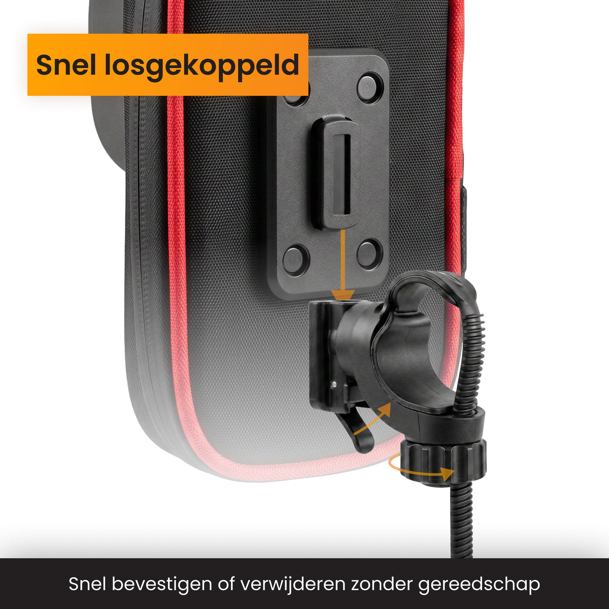 R2B Telefoonhouder Fiets Scooter Motor - Waterdicht & Compact - Opbergvak - Zwart/Rood - Telefoonhouder fiets