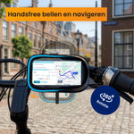 R2B Telefoonhouder Fiets Scooter Motor - Waterdicht & Compact - Opbergvak - Zwart/Blauw - Telefoonhouder fiets