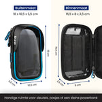 R2B Telefoonhouder Fiets Scooter Motor - Waterdicht & Compact - Opbergvak - Zwart/Blauw - Telefoonhouder fiets