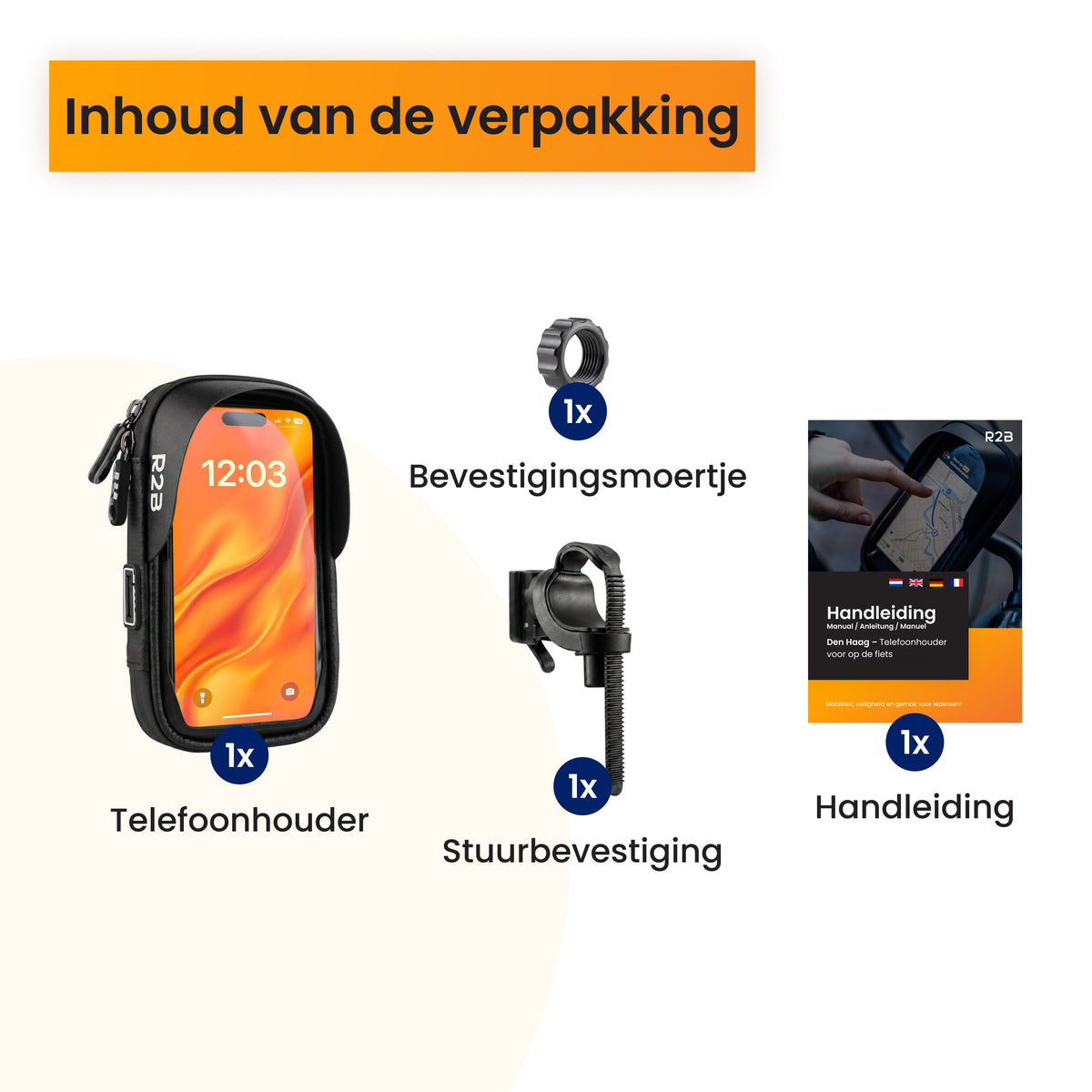 R2B Telefoonhouder Fiets Scooter Motor - Waterdicht - Zwart - Telefoonhouder fiets