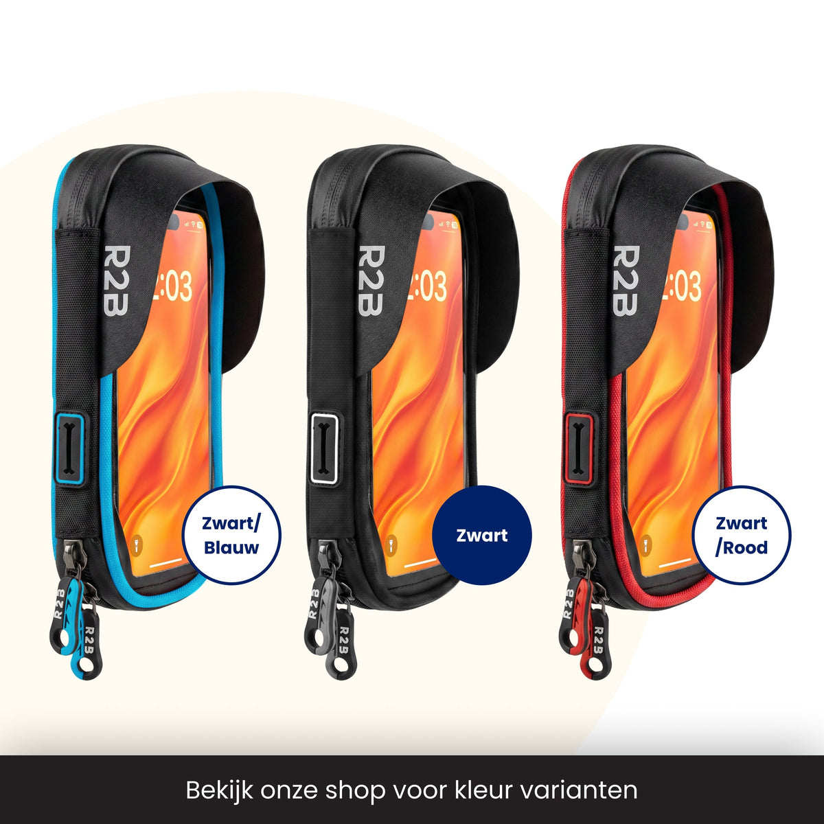 R2B Telefoonhouder Fiets Scooter Motor - Waterdicht - Zwart - Telefoonhouder fiets